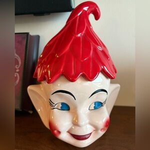 Pixie Elf Cookie Jar - Red Hat